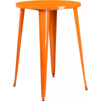Flash Furniture CH-51090-40-OR-GG 30'' Round Metal Indoor-Outdoor Bar Height Table in Orange